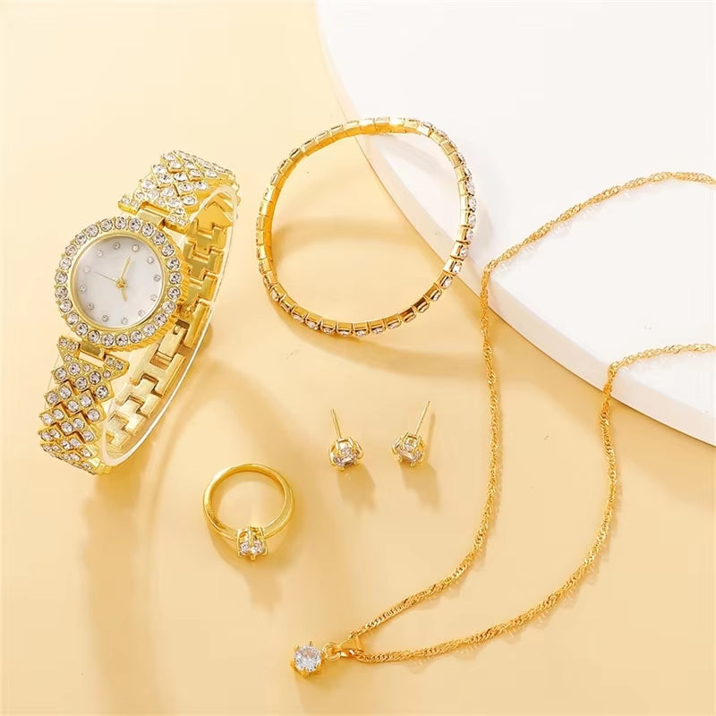  Ladies Watches Bracelet Set Clock